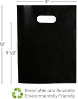 Sac de marchandises en PE-BD de taille personnalisée, sacs à provisions en plastique à poignée découpée pour l'emballage de vêtements, chaussures, cadeaux d'artisanat