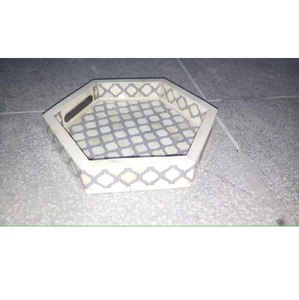 Bandeja de Servir con Incrustaciones de Hueso de Primera Calidad para Mesa de Comedor, Ideal para Aperitivos, Dulces y Frutos Secos, Disponible para la Venta - Product Image 2