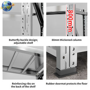 Étagère modulaire en acier inoxydable à pince papillon Étagère de rangement sans boulon réglable et robuste Capacité de 200kg pour entrepôt - Product Image 4