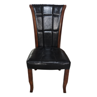 Chaise en bois massif moderne et simple avec dossier haut rembourré pour la maison, l'hôtel, le restaurant, chaise en cuir