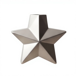 Décoration de Noël en aluminium moulé de luxe, étoile argentée à facettes, ornement de table moderne, décoration intérieure de fête, artisanat - Product Image 1
