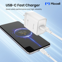 Kit de chargeur rapide universel Miccell 22,5 W avec QC 3.0 & Mi Turbo et coque en PC ignifuge pour une recharge en voyage sécurisée