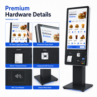 Kiosque de commande automatique 32 pouces avec processeur Intel Core i5, système Windows, écran tactile, terminal de paiement et imprimante pour les chaînes de restauration rapide