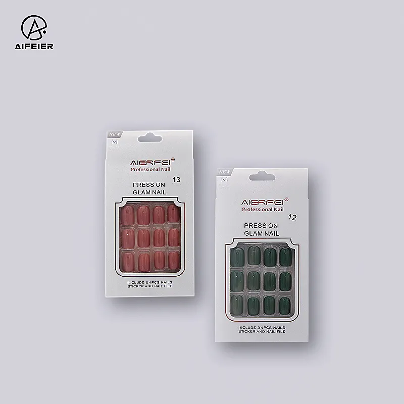 Factory Wholesale New Fashion Artificial Fingernails False Press On Nails With Packaging Box
