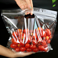 Sacs perforés refermables pour fruits et légumes, pochettes pour fruits frais debout avec trous d'aération, emballage en plastique avec fermeture éclair
