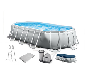 Piscina Ovalada <span class=keywords><strong>INTEX</strong></span> 26796 de 16'6\" x 9' x 48\" con Marco Prismático, Piscina Elevada - Product Image 1
