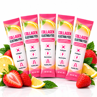 Sachets de beauté pour femmes sans sucre, saveur fruits, mélange de boisson fraise-citron, hydratation, bâtonnets électrolytiques portables, poudre de collagène