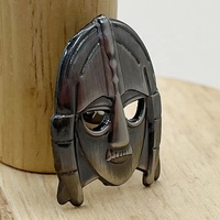 En gros, Broche de revers en métal argenté antique, motif masque égyptien 3D, pour collection, vêtements et poitrine, avec logo personnalisé