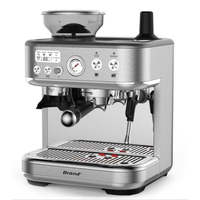 Anbolife - Cafetera Espresso con Bomba ULKA de 15 Bares, Control de Temperatura PID, Portafiltro de 58 mm, Molinillo Integrado de 250 g, OEM ODM