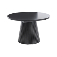 Table à manger extensible en MDF noir, vente en gros d'usine, 120/160 cm, 6-8 places, pour maison, hôtel, appartement