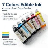 Encre comestible de qualité alimentaire 7 couleurs pour la décoration de pâtisseries, ingrédients pour la décoration de papiers comestibles, encre comestible pour capsules souples, encre d'impression comestible