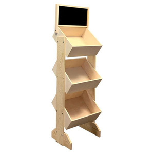 Soporte de Exhibición de Vodka de Madera de Estilo Cajón de 3 Niveles Personalizado, Expositor de Whisky con Cabecera de Pizarra - Product Image 4