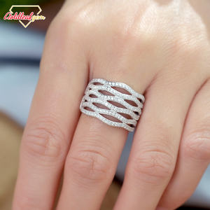 แหวนทองคำเปลวประดับเพชรโมอิสซาไนต์ทรงกลมขนาด 1 มม. 2 มม. 3 มม. เงินแท้ S925 คุณภาพ D VVS ขายดี - Product Image 2