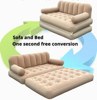 Sofá Inflable Plegable de PVC, Sofá de Aire Portátil, Cama de Aire, Silla, Colchón de Aire con Bomba Integrada, Canapé Gonflable