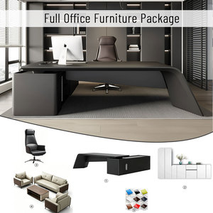 High-end Modern Executive <strong>Desk</strong> Luxury Office Furniture L-Shaped Boss Table CEO <strong>Desk</strong> with Integrated Side Cabinet - Product Image 3