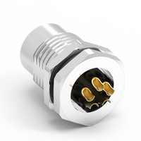 Conector Hembra Automotriz de Latón y Nylon de 3 Pines, Redondo, 7/8'', IP67, Impermeable, Cable Moldeado, 220A 250V, Superventas