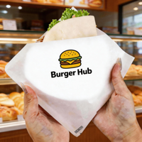 Sacs sulfurisés écologiques pour beignets, pain pita, imprimé sur mesure, emballage alimentaire pour restaurant, boulangerie, chariot, fournitures