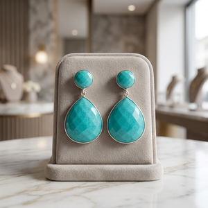 Pendientes Étnicos de Oro Hechos a Mano con Piedras Preciosas, Pendientes Colgantes para Mujer, Ideales para Fiestas - Product Image 3