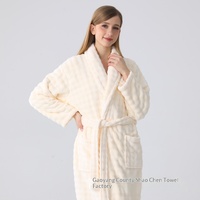 Sweethoney Peignoir d'hiver sans manches en velours jacquard à col rabattu, absorbant l'eau et à séchage rapide