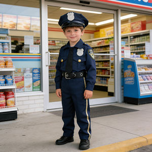 Costume de policier pour tout-petits de haute qualité pour Halloween, tenue de policier pour garçons, ensemble de policier pour enfants pour jeux de rôle et d'imitation - Product Image 2