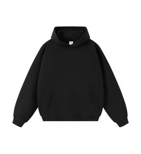 Sweat-shirt à capuche unisexe gris, coupe ample, en coton French Terry, décontracté, pull d'automne avec poche avant, longueur normale - Product Image 3