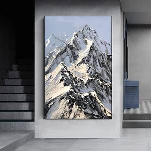 SQ abstracto montaña Nevada pintado a mano gran paisaje pintura al óleo sobre lienzo pintura texturizada moderna para sala <span class=keywords><strong>de</strong></span> estar dormitorio - Product Image 3
