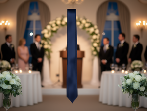 Ruban long brillant 5 cm bleu marine en satin, ruban artisanal uni, style simple, face unique - Product Image 2