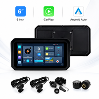 Navigation Moto 4G+64G avec Écran 6 Pouces, Carplay, DVR Double Caméra, Android 14, SIM 4G, Étanche IP67 pour Moto