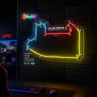 Dekorasi Dinding LED Neon Sign Las Vegas Black Edition untuk Garasi, Bar, Pecinta Mobil, Penggemar Balap, Klub, Rumah, Kamar, Hadiah