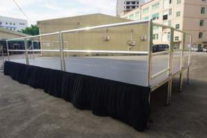 מסגרת אלומיניום במת מסגרת משטח נייד מופע נייד עם מעקה משמר ומשמר - Product Image 3