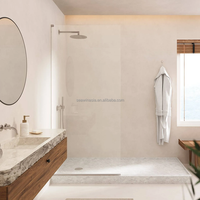 Portes de douche fixes en verre trempé modernes OEM ODM 10 mm sans cadre pour villas et hôtels, cloisons de salle de bain faciles à nettoyer, garantie à vie