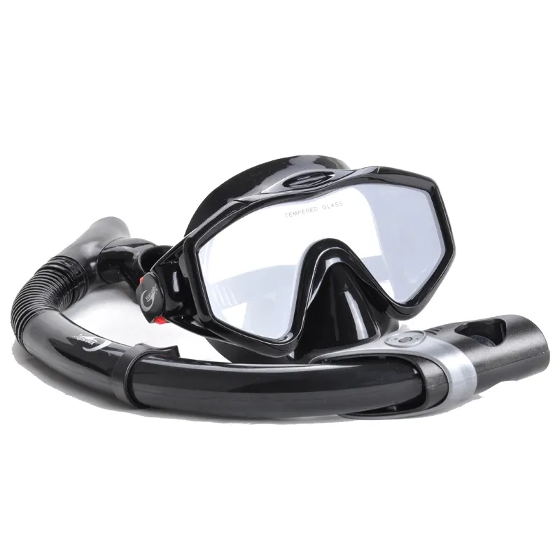 Silicone Snorkeling Set Tempered Glass Dry Snorkel Diving Mask Set