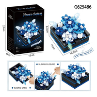 Jouet de construction de fleurs en micro-particules à assembler soi-même pour filles, ensemble de blocs de construction, boîte de rangement ouverte, décoration de la maison, cadeau