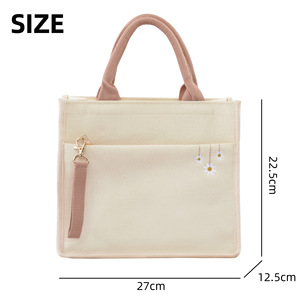 Borsa Tote in Tela Ricamata Personalizzata Resistente all'Acqua per Donne, con Chiusura a Cerniera, per Tutte le Stagioni, Regalo per Amiche e Spose - Product Image 3