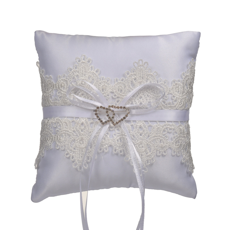 Atacado Pure Love Bridal Casamento Decoração Suprimentos Romântico Branco Casamento Decoração Suprimentos Ring Pillow