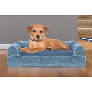Cama Ortopédica Rectangular Apilable para Perros Grandes, Color Verde Claro, Personalizada por el Fabricante, con Funda Extraíble de Felpa Corta para Mascotas - Product Image 4