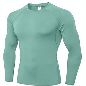 Men's Slim Fit Compression Long <b>Sleeve</b> Performance Shirt Premium Quick Dry Eco-Friendly Spandex/Polyester <b>Base</b> <b>Layer</b> Athletic - Product Image 1