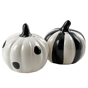 Salière et poivrière en céramique en forme de citrouille d'Halloween, personnalisation sur demande - Product Image 2