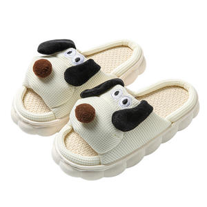 Chaussons en lin à bout ouvert <span class=keywords><strong>pour</strong></span> hommes, femmes et petits chiens, <span class=keywords><strong>pour</strong></span> intérieur et extérieur, sols en bois, toutes saisons, été, commerce transfrontalier, EVA - Product Image 5