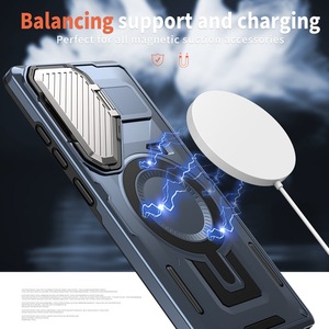 Soporte Aplicable con Cubierta de Lente para Teléfono <span class=keywords><strong>Samsung</strong></span> S25ultra, Funda Magnética para S24fe, Nueva Funda para S23ultra - Product Image 4
