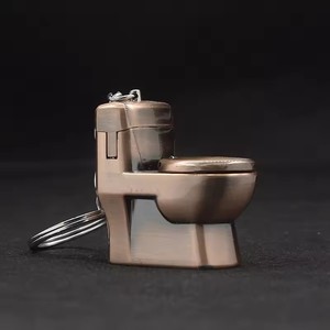 Mini <span class=keywords><strong>briquet</strong></span> porte-clés en métal 2025, coupe-vent, gonflable, motif toilette amusant, accessoires pour cigarettes, cadeaux pour hommes et femmes - Product Image 6