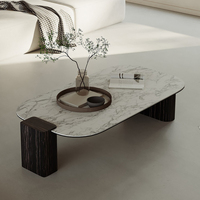 Table basse de salon moderne et simple Hôtel Villa Meuble de table basse de luxe en ardoise avec cadre en bois