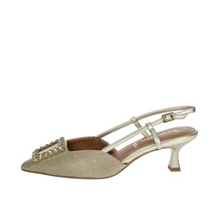 Scarpe 29601 ufficio in raso con Slingback Beige da 1 a 42 tacchi sottili con punta aperta di alta qualità con chiusura Slip-On tendenza moda per la primavera estate - Product Image 1