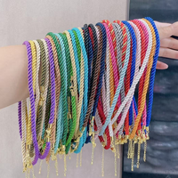 Collier en corde de nylon coloré réglable tendance CH-HDN2088, chaîne en corde de nylon tressée colorée, bijoux de collier DIY en gros