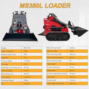 FREE SHIPPING EPA CE Diesel Mini <b>Track</b> Skid Steer Loader Skid Steer Hydraulic Drive With Rubber <b>Track</b> and Attachments - Product Image 3