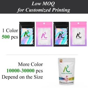 אריזת שקיות זיפלוק מודפסות מפלסטיק הניתנות לאיטום חוזר, שקיות מיילר הולוגרפיות עם סיפלוק, בהתאמה אישית לפי הזמנה (OEM) 3.5 סאשה. - Product Image 6