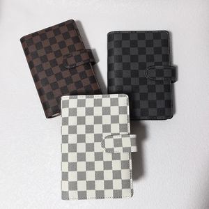 Le plus populaire Durable Portable 6-Anneaux Bulk Agenda Planner Couverture en cuir A5 A7 Loose Leaf Budget Organizer A6 Checkered Binder - Product Image 3