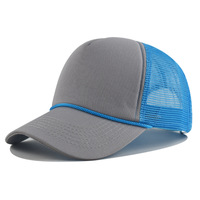 Casquette de sport 5 panneaux personnalisée imprimée, casquette trucker premium en mousse avec logo brodé, style hip-hop tendance, maille unie