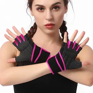 Gants de gymnastique personnalisés pour femmes, demi-doigt, haltérophilie, entraînement à la main, fitness, sport, rose