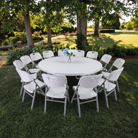 Table pliable en plastique blanche extérieure portative meubles de salle à manger de banquet multi-taille pour des événements de fête de mariage d'hôtel conception moderne